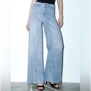 ZARA HIGH-WAISTED WIDE LEG EXTRA LONG JEANS size 2